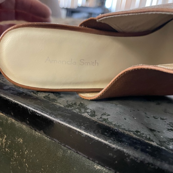 Vintage 1990’s Amanda Smith Cognac Leather High Heel Clogs in a size 9 - Picture 4 of 8